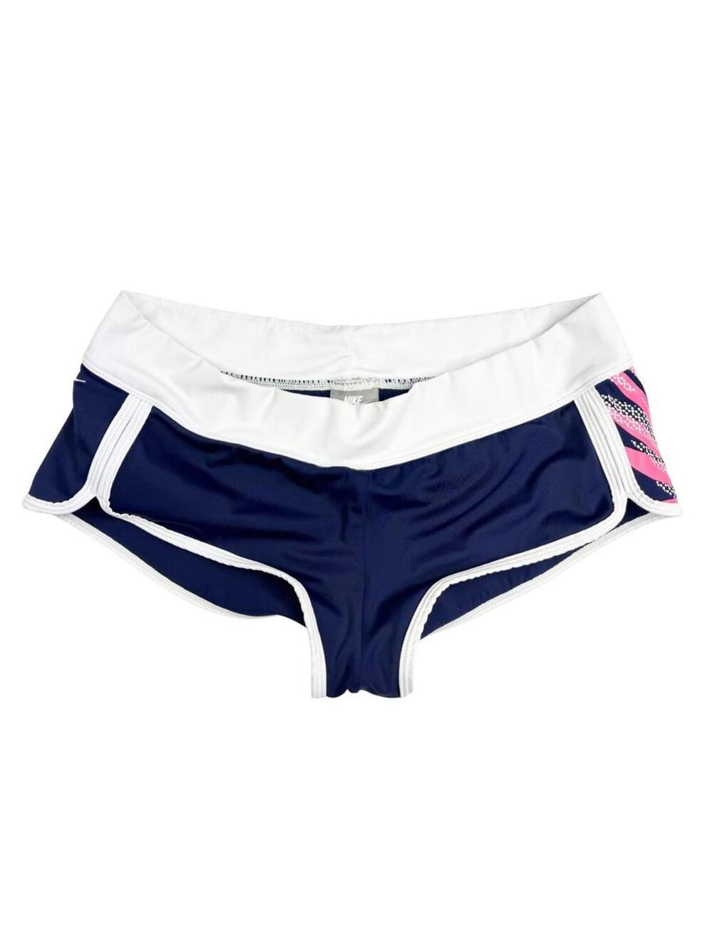 Y2K NIKE SWIM SHORTS NAVY BLUE GLITTEER EMBELLISHED